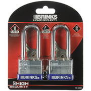Brinks Keyed Alike Padlock, Laminated Steel, 40mm, High Security, 2PK 172-42201